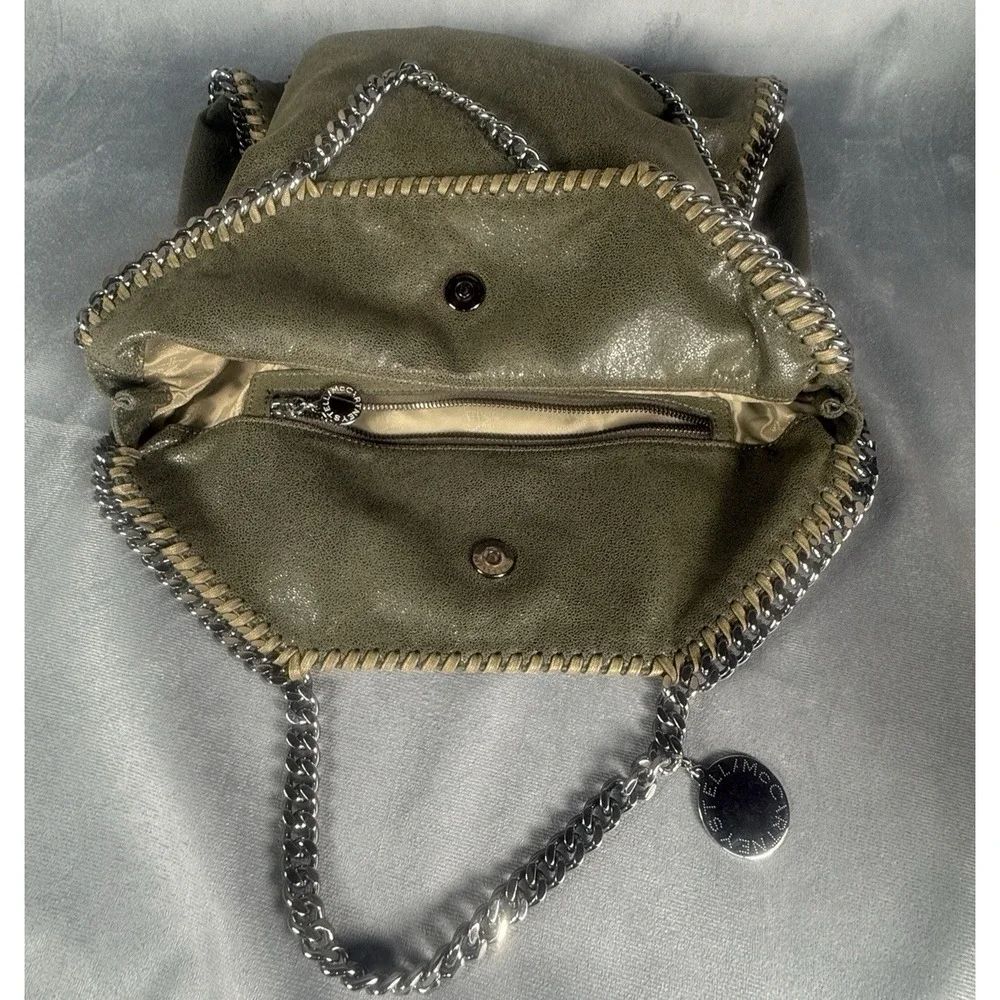 Stella McCartney Falabella Fold Over Tote Olive Shaggy Deer Chain Bag FW12